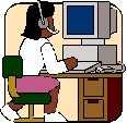 Woman at PC on Phone